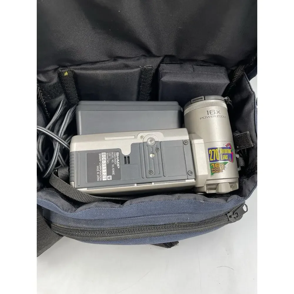 SHARP Viewcam 8 Model VL-E96 Video Cassette Camcorder, Bag, & Charger